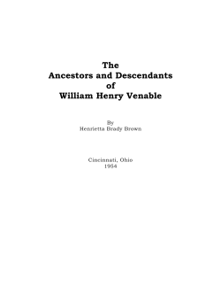 The Ancestors and Descendants of William Henry Venable