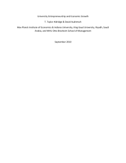 University Entrepreneurship and Economic Growth
