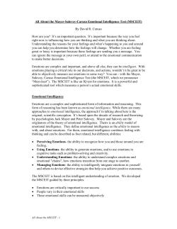 All About the Mayer-Salovey-Caruso Emotional Intelligence Test