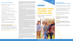 HELPING YOUR STUDENT PAY FOR COLLEGE