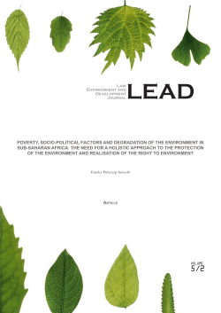LEAD-journal.org - Poverty, Socio-Political Factors and Degradation