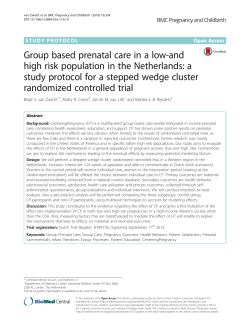 Group based prenatal care in a low-and high risk population in the
