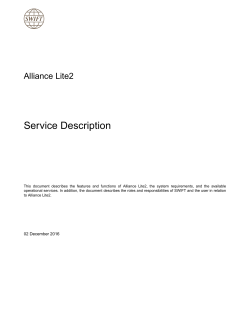 Alliance Lite2 - Service Description