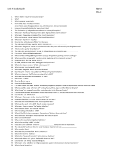 Unit 4 Study Guide Name: Hour