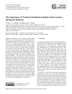 The importance of Northern Peatlands in global carbon systems