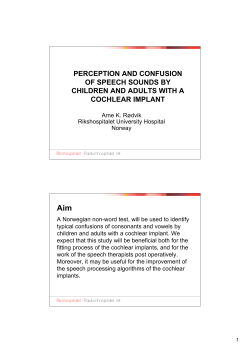 perception and confusion of speech sounds by children and adults