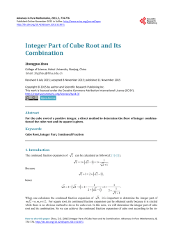Integer Part of Cube Root and Its Combination