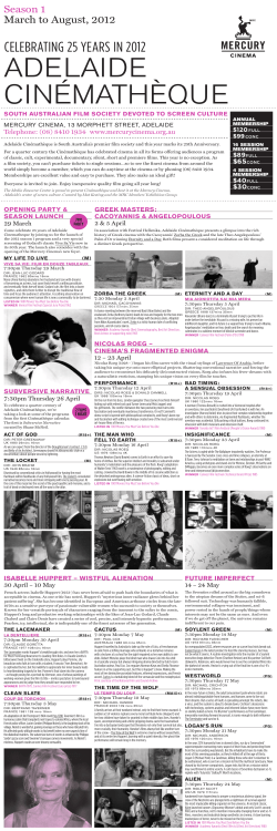 adelaide cin&eacute;math&egrave;que - Media Resource Centre