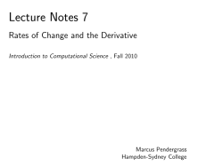 Lecture Notes 7a - Hampden