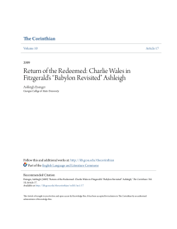 Return of the Redeemed: Charlie Wales in Fitzgerald`s &ldquo;Babylon