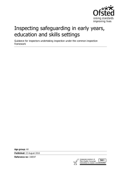 Inspecting safeguarding in early years, education and skills settings