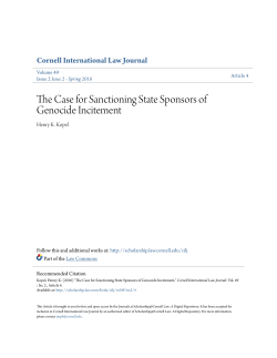 The Case for Sanctioning State Sponsors of Genocide Incitement