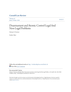 Disarmament and Atomic Control Legal And Non