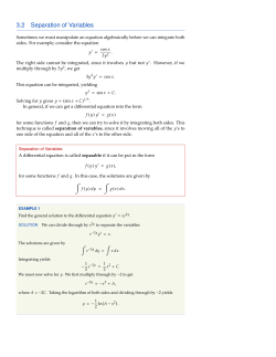 3.2 Separation of Variables