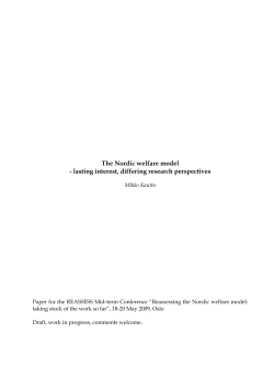 The Nordic welfare model - lasting interest, differing research