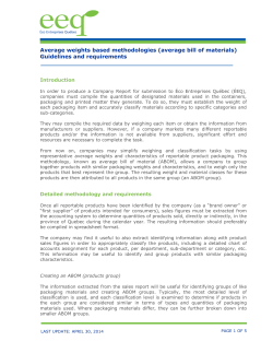 Average weights based methodologies (average bill of materials