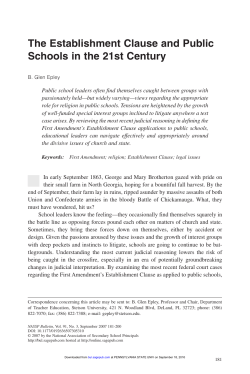 The Establishment Clause and Public Schools in the