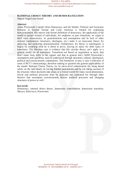 RATIONAL CHOICE THEORY AND DEMOCRATIZATION Miguel