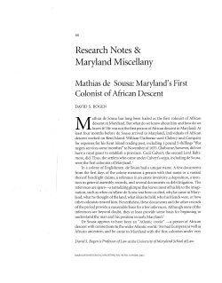 Mathias de Sousa - DigitalCommons@UM Carey Law