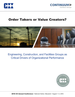 Order Takers or Value Creators? Engineering, Construction, and