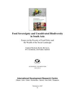 Food Sovereignty and Uncultivated Biodiversity in South Asia