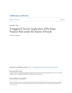 A Suggested Test for Application of the Main Purpose Rule under