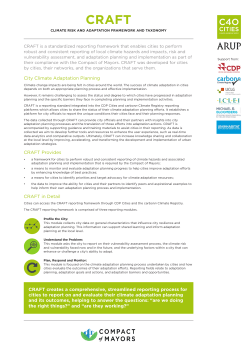City Climate Adaptation Planning CRAFT Provides CRAFT in Detail