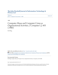 Computer Abuse and Computer Crime as Organizational
