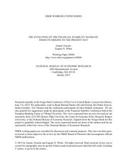 NBER WORKING PAPER SERIES THE EVOLUTION