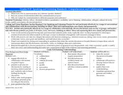 Grades 9-10 Speaking and Listening Standards : Comprehension