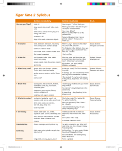 Tiger Time 2 Syllabus