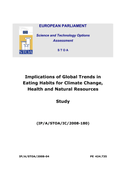 Implications of Global Trends in Eating Habits for Climate
