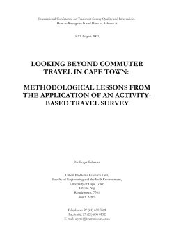 Looking beyond commuter travel in Cape Town