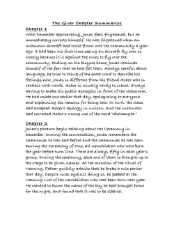 The Giver Chapter Summaries Chapter 1 With December