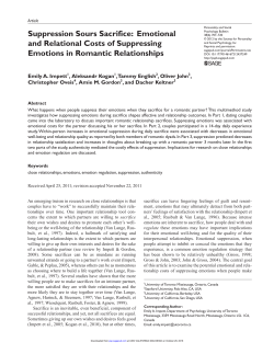 Suppression Sours Sacrifice: Emotional and