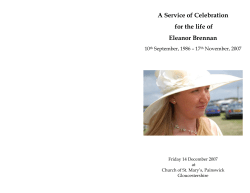 A Service of Celebration for the life of Eleanor Brennan