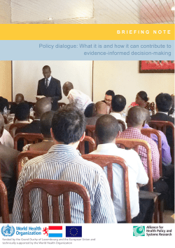 Policy dialogue: What it is and how it can
