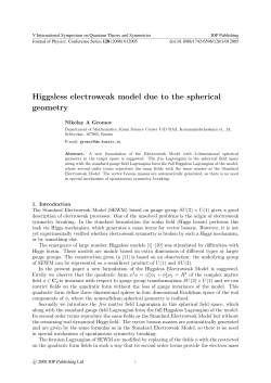 Higgsless electroweak model due to the spherical geometry