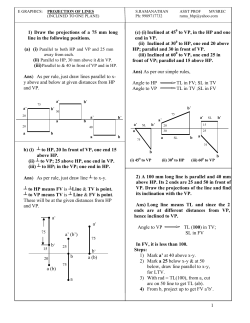 1) Draw the projections of a 75 mm long line in the following