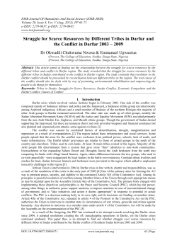 Struggle for Scarce Resources by Different Tribes in