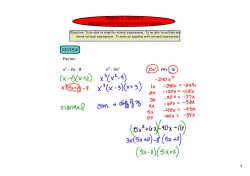 Chapter 8--Section 2 Multiplying/Dividing Rational Expressions