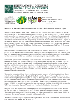 Peasants* of the world unite in Schwaebisch Hall for a