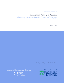 Underwriting Standards and Qualified Residential Mortgages