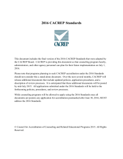 2016 CACREP Standards