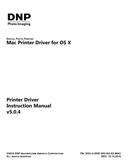 Mac Printer Driver for OS X Printer Driver Instruction Manual v5.0.4