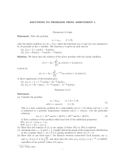 SOLUTIONS TO PROBLEMS FROM ASSIGNMENT 5 Problems 3.1