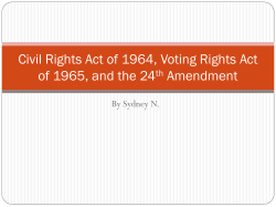 Civil Rights Act of 1964, Voting Rights Act of 1965, and the 24th