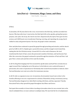 Governors, Kings, Caesar, and Glory