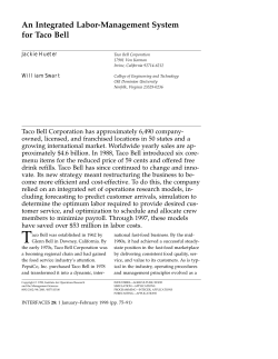 An Integrated Labor-Management System for Taco Bell