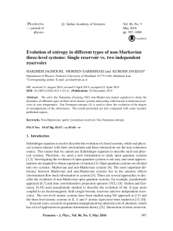 Evolution of entropy in different types of non-Markovian three